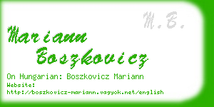 mariann boszkovicz business card